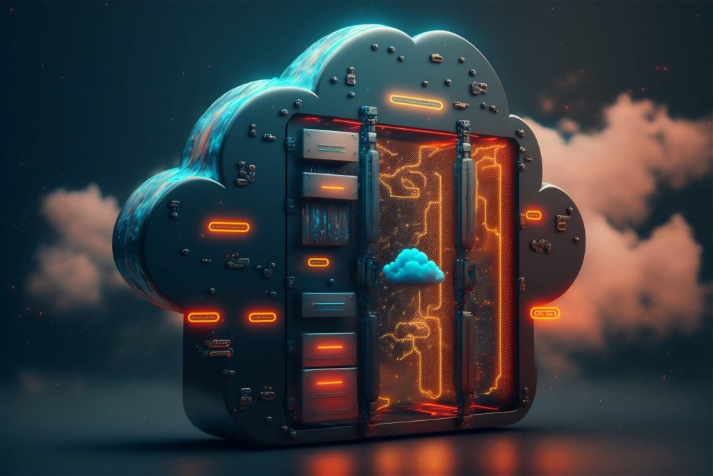 concept cyber server cloud data storage cloudscape digital online rack service global network database backup computer safety infrastructure technology scaled 1